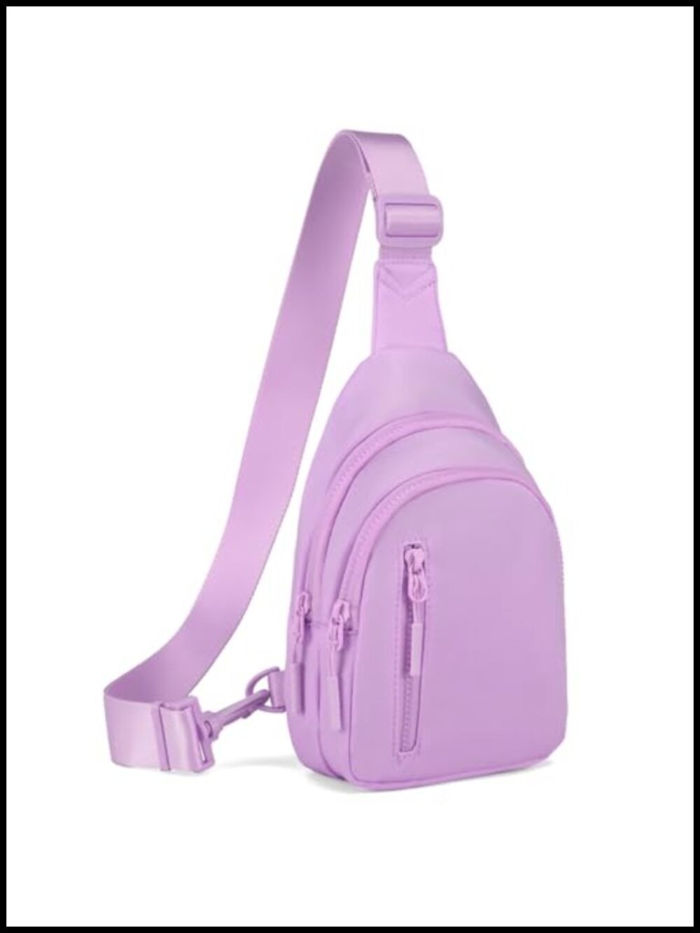 Nylon Sling Bag Crossbody Fanny Pack Women 6 Pockets Water Resistant